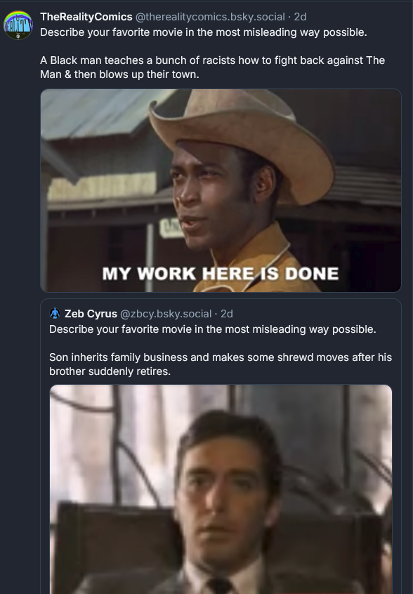 Here's what you've missed on #BlueSky!👇

#FilmTwitter #Movies #Summer #SummerMovies

People are hesitant to go b/c they aren't getting enough impressions or Likes! Yes, you have to REBUILD your community. But it's worth leaving nazis &amp; king-lovers behind, no?
#Comedy #MelBrooks