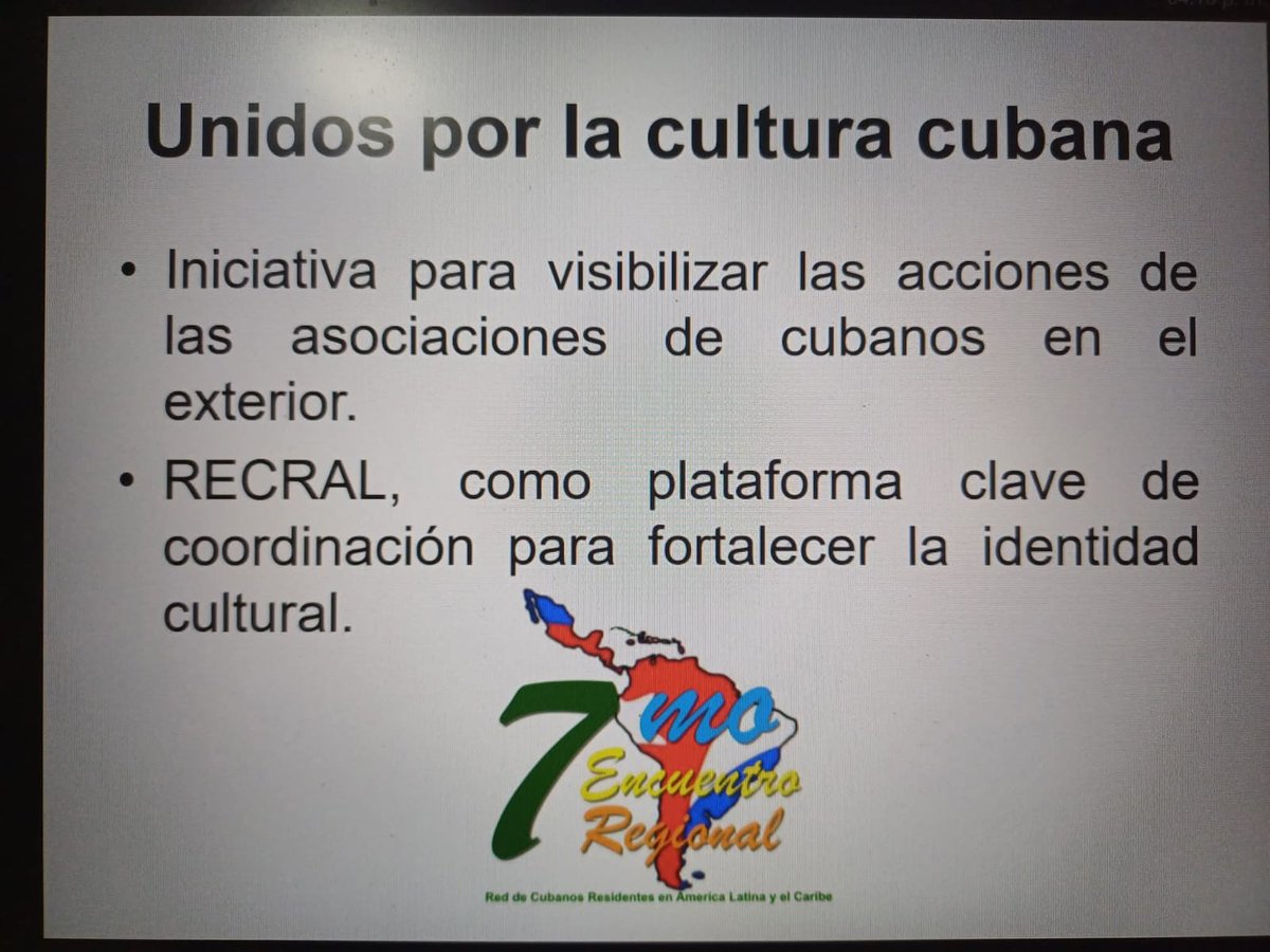 Consulado Cuba-ARG (@consulcuba_arg) on Twitter photo Hizo uso de la palabra en el 7° Encuentro Regional de Cubanos Residentes Erenia Garcia, presidenta de #URCA, en representación de los cubanos residentes en #Argentina.
La cultura es el escudo y la espada de nuestra nación.
#JuntosXCuba 
#TumbaElBloqueo Hizo uso de la palabra en el 7° Encuentro Regional de Cubanos Residentes Erenia Garcia, presidenta de #URCA, en representación de los cubanos residentes en #Argentina.
La cultura es el escudo y la espada de nuestra nación.
#JuntosXCuba 
#TumbaElBloqueo
