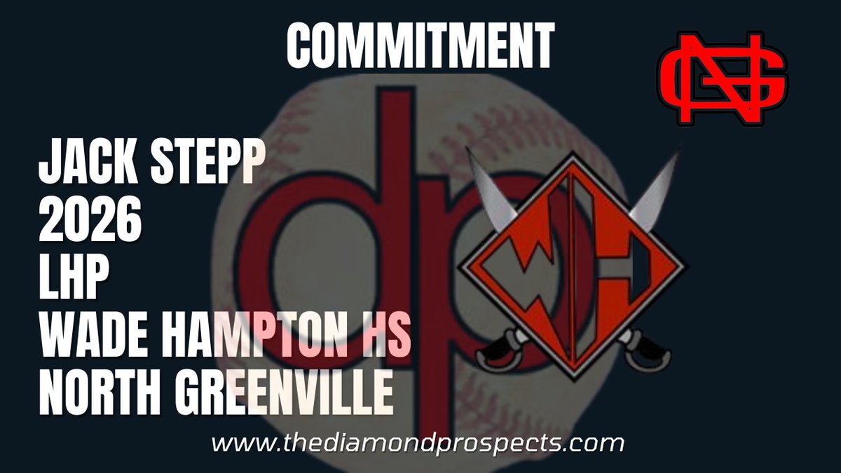 diamondprospect's tweet photo. On Saturday, 2026 LHP Jack Stepp of Wade Hampton HS made a commitment to play college baseball at North Greenville University. https://t.co/ezSblREnCM