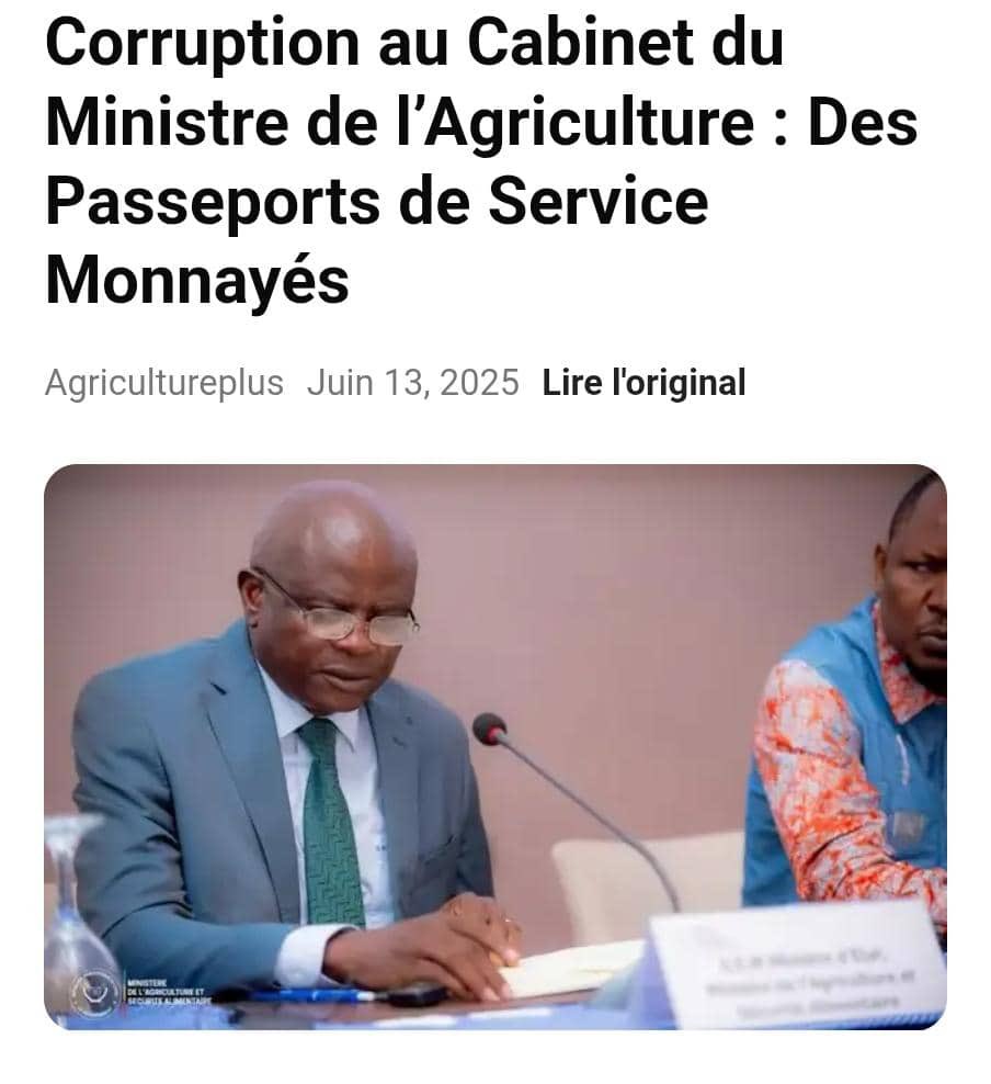 Fake news !

Encore une de plus. Cette fois, on veut faire croire à l’opinion qu’un scandale de corruption existerait dans le cabinet du Ministre de l’Agriculture, Grégoire Mutshail Mutomb, concernant la délivrance des passeports de service. Mensonge grossier ! Manipulation pure.
