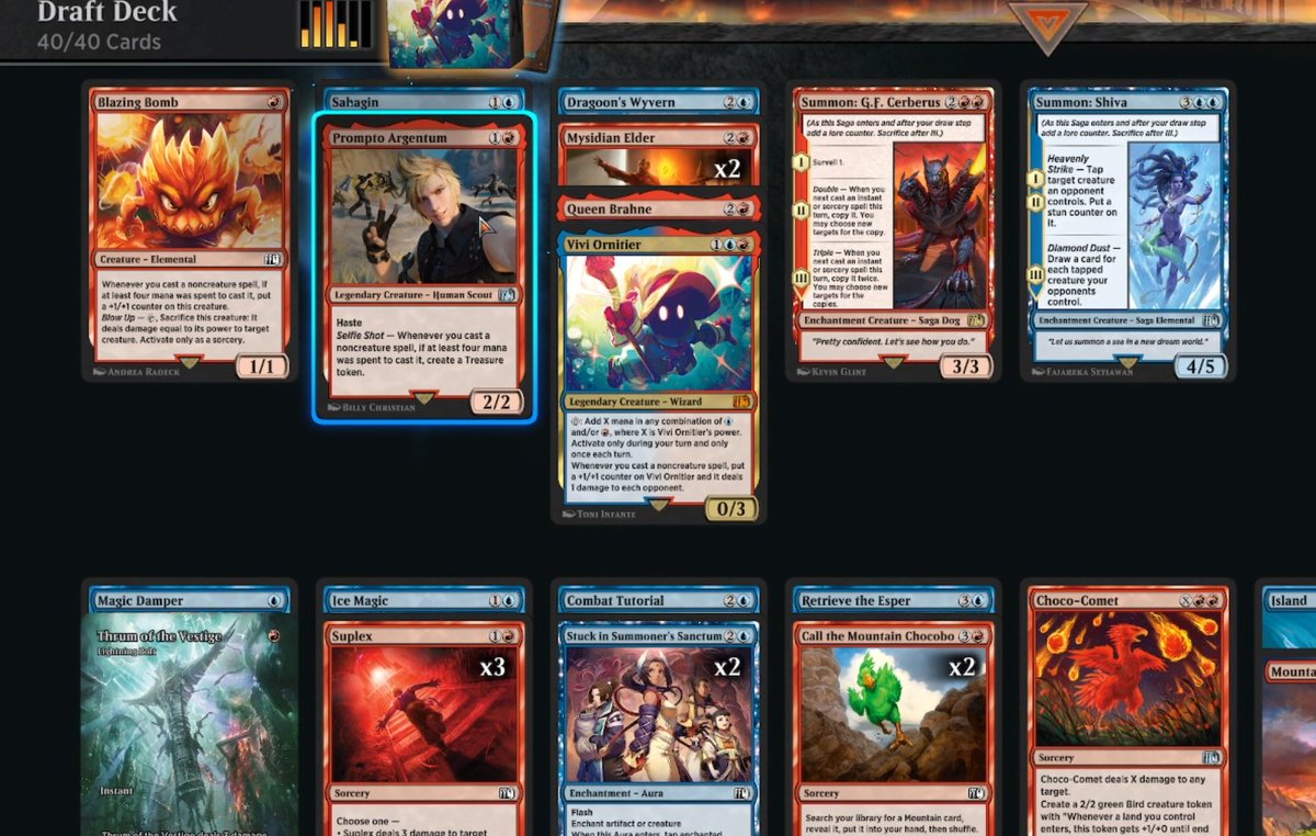 This was one of my favorite draft so far!

Yes the deck went 0-3 on Bo1 Ranked :

Did i also loose turn 4 cerberus into turn 5 double spell into turn 6 tripple chocobo coment 4? 

YES!!!