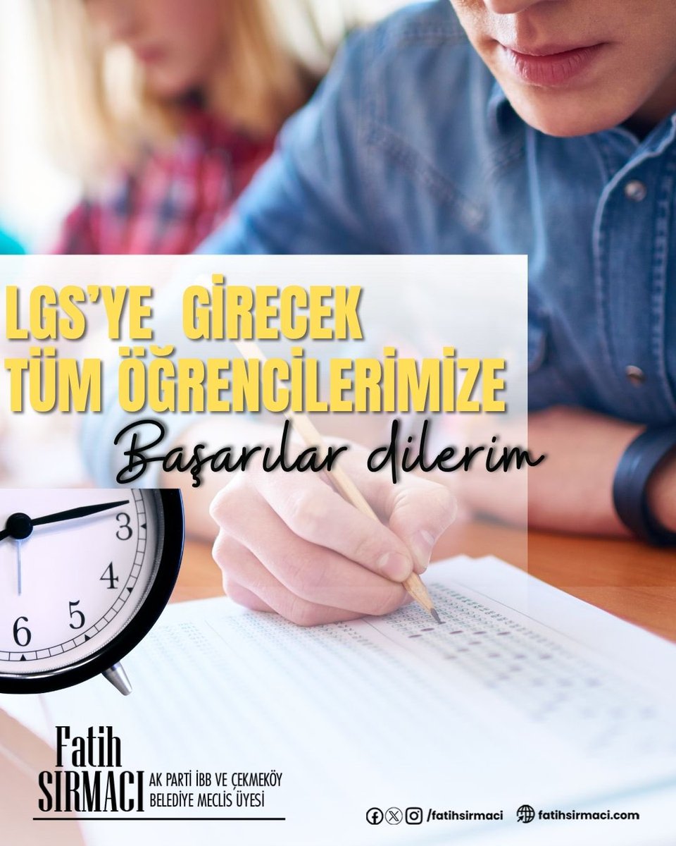 #LGS sınavına girecek olan tüm öğrencilerimize başarılar diliyor, emeklerinizin ve hayallerinizin karşılığını almanızı temenni ediyorum.