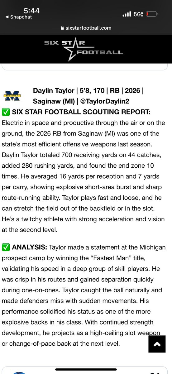 TaylorDaylin2's tweet image. Thank you @sixstarfootball for the write up for the Michigan prospect camp.
@CoachStuddGV @CoachJMcGowan @CoachWalkerDU4 @REALWHEAT6 @Madilyn_Weigand @drew15martin @ErikCampbell @MichFBFrenzy @MIexposure @alex_pallone