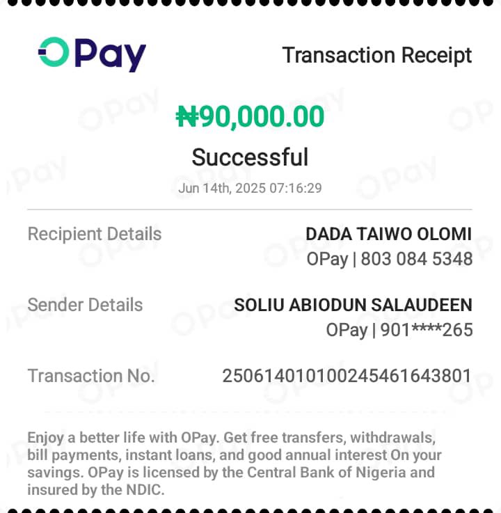 Okimssss's tweet image. A friend mistakenly transferred Money to a wrong beneficiary and all efforts to reach out to the person was in vain. Kindly help to act on this. Attached is the transaction receipt. @OPay_NG