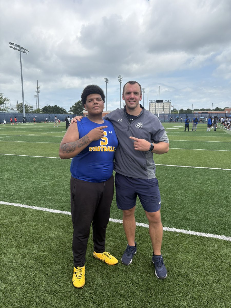 only1FATZZ's tweet photo. Had a great time at the ODU camp @Coach_Baum @CoachVic_ @CoachSimmons__ @CoachCjMatt @CoachJarvis_ https://t.co/hhNQF3wbfY