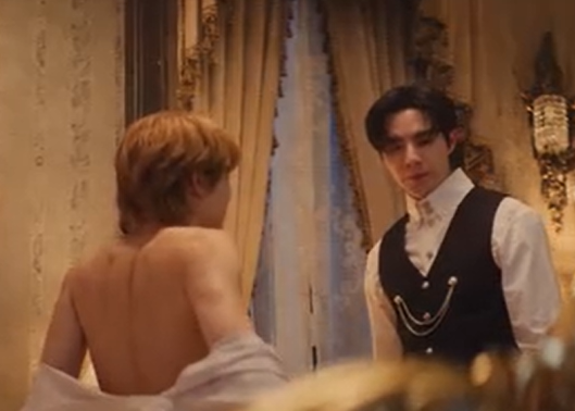 DramAsianReview's tweet photo. I thought they would have just teased us, but they blessed us with this ending🤭
Khanin was very clear on what he wants yet Charan still went on his knees asking for permission. 
As much as as Charan wants Khanin he still looked away when Khanin took off his shirt(screaming, kicking, giggling)
I didn't even notice I was holding my breath until he said "Breathe" and like how could I when this scene was just so gentle, and intense, and breathtakingly beautiful and sensual🫣

BEYOND THE CALL OF DUTY
 #TheNextPrinceEP7