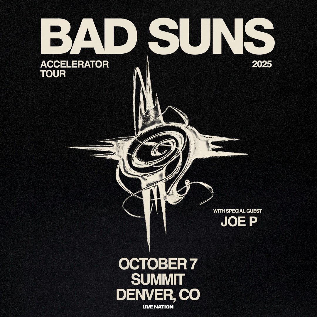 Bad Suns coming to Colorado in October 7 with special guest Joe P for their Accelerator Tour! 

New album coming out in August!

For show details and ticket information check out that link below: 
kbco.iheart.com/calendar/conte…