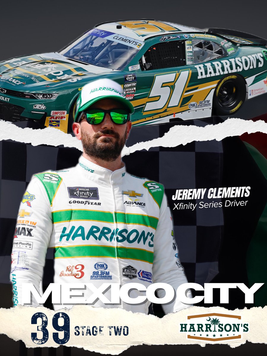 Harrison’s (@harrisonsusa) on Twitter photo STAGE TWO 🏁
Our guy <a href="/JClements51/">Jeremy Clements</a> finishes Stage Two in 39th but officially back on track.
Good news/bad news: The <a href="/JCR_Clements51/">JeremyClementsRacing</a> Chevrolet was running Top 10 lap times but unfortunately multiple laps down STAGE TWO 🏁
Our guy <a href="/JClements51/">Jeremy Clements</a> finishes Stage Two in 39th but officially back on track.
Good news/bad news: The <a href="/JCR_Clements51/">JeremyClementsRacing</a> Chevrolet was running Top 10 lap times but unfortunately multiple laps down