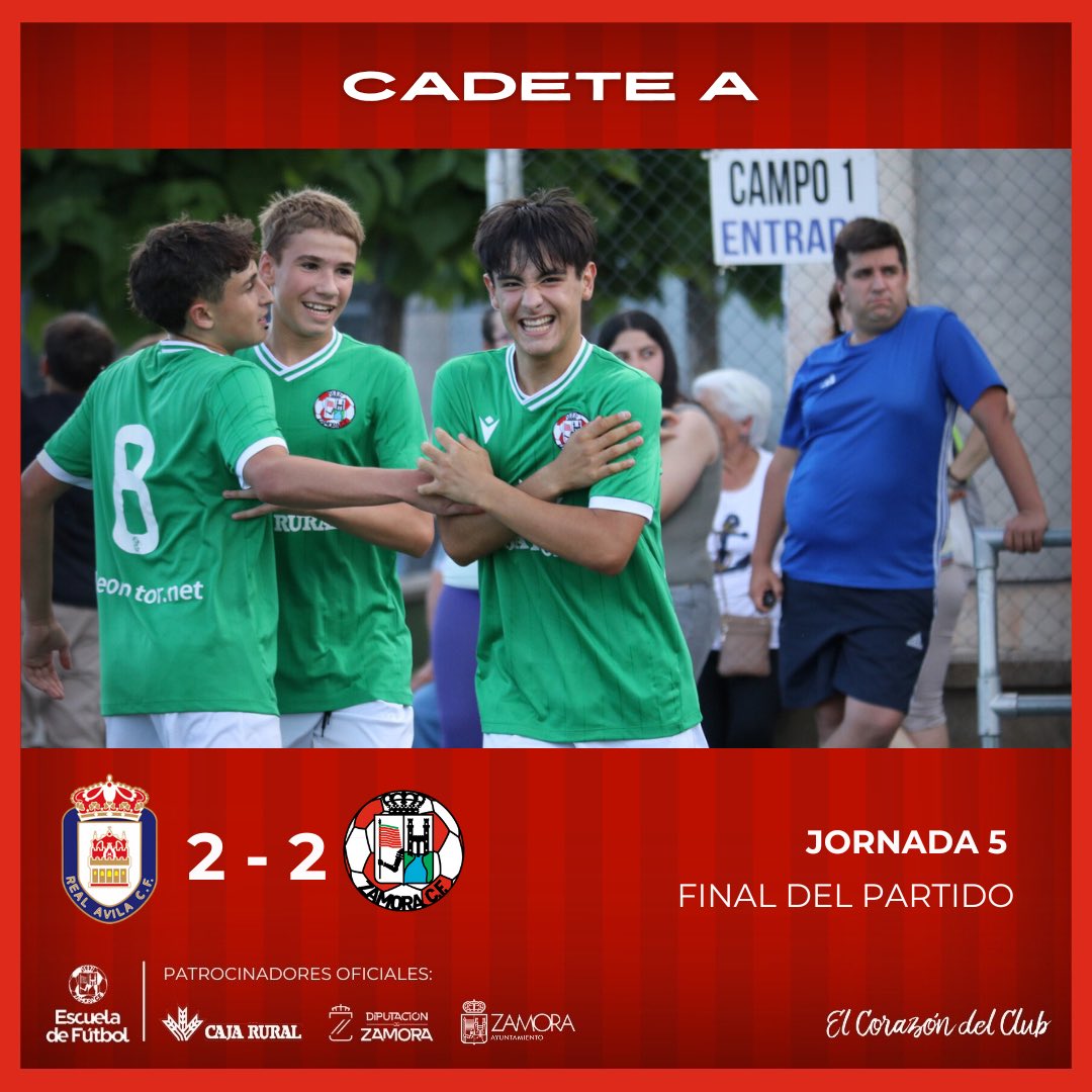 CADETE A | ✅ Jornada 5

<a href="/RealAvilaCF/">Real Ávila CF</a> 2️⃣ 🆚 2️⃣ Cadete A 

#EscuelaZCF |
#ElCorazonDelClub ❤🤍