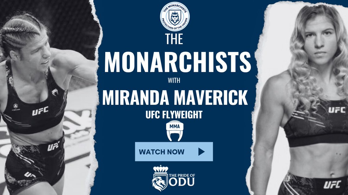 ODU Monarchists 🎙️ (@odumonarchists) on Twitter photo Arguably our friend <a href="/FearTheMAVERICK/">Miranda Maverick</a> has the most important fight of her UFC career tonight vs Rose Namajunas. Tune in on ESPN and root our fellow Monarch to victory as she rises up the Flyweight rankings. Tap in below to watch our show last year w/ Miranda 🦁👑👊 Arguably our friend <a href="/FearTheMAVERICK/">Miranda Maverick</a> has the most important fight of her UFC career tonight vs Rose Namajunas. Tune in on ESPN and root our fellow Monarch to victory as she rises up the Flyweight rankings. Tap in below to watch our show last year w/ Miranda 🦁👑👊