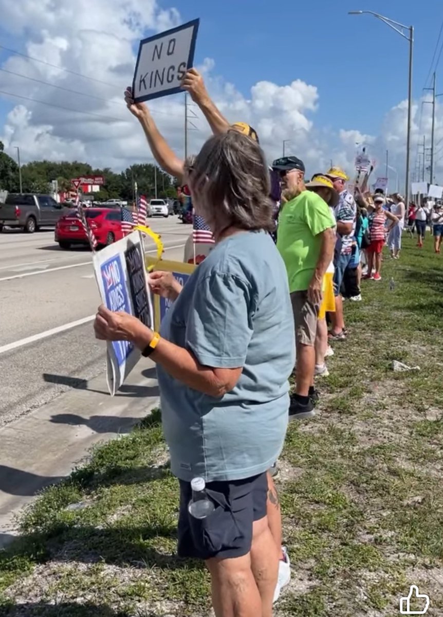 TRHLofficial's tweet photo. The No Kings protest in my blood red Florida town was just 30 or so retirees holding signs on the side of the road from 10-11am. https://t.co/YL7RbT5BPD