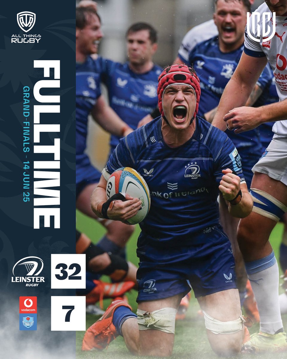 All Things Rugby (@allthingsrugbyx) on Twitter photo They've done it! Leinster are your <a href="/URCOfficial/">BKT United Rugby Championship (URC)</a> Champions! ๐
They put on a clinical performance today, proving too strong for the <a href="/BlueBullsRugby/">Official Blue Bulls</a>ย who just couldn't hang with one of Europe's best!
What a convincing win! Could this be the kickstart Leinster needed to go on and They've done it! Leinster are your <a href="/URCOfficial/">BKT United Rugby Championship (URC)</a> Champions! ๐
They put on a clinical performance today, proving too strong for the <a href="/BlueBullsRugby/">Official Blue Bulls</a>ย who just couldn't hang with one of Europe's best!
What a convincing win! Could this be the kickstart Leinster needed to go on and