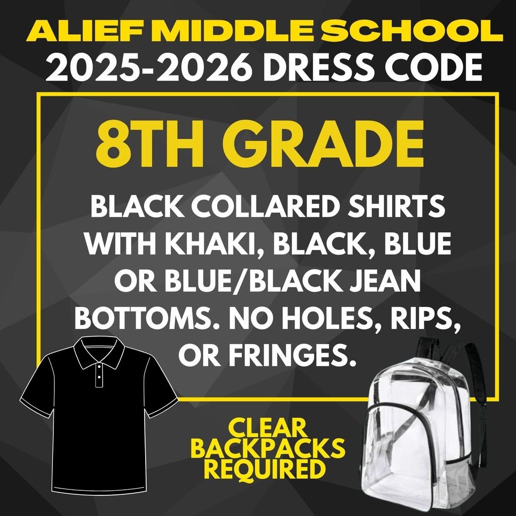 Alief Middle School (@alief_middle) on Twitter photo Reminder | 8th Grade cubs will wear black uniform tops with designated bottoms. Connect with us: aliefms.aliefisd.net |facebook.com AMSalief/ <a href="/Sroninub2Newby/">Sharonda Newby, Ed.D</a> <a href="/HeyMrsCarterrrr/">Shonta Henderson-Carter</a> @aliefisd Reminder | 8th Grade cubs will wear black uniform tops with designated bottoms. Connect with us: aliefms.aliefisd.net |facebook.com AMSalief/ <a href="/Sroninub2Newby/">Sharonda Newby, Ed.D</a> <a href="/HeyMrsCarterrrr/">Shonta Henderson-Carter</a> @aliefisd