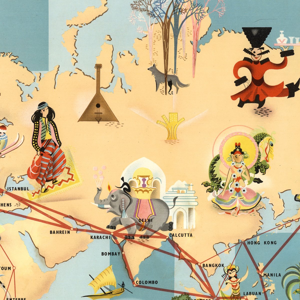 HistoricPictorx's tweet image. Pictorial Map : Qantas world routes. Anna Drew 1950 - Vintage Wall Art 

Shop Today! 👉historicpictoric.com/products/histo… 

#HistoricPictoric #History #HistoricMaps #Vintage #WallArt #HistoryFacts #Art #Map