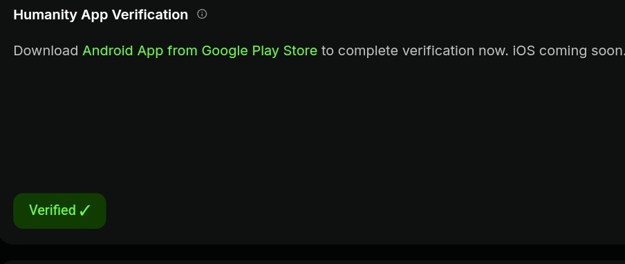 BrozSabbir's tweet photo. ✅ Humanity App Verification done!  
I’m now officially *Verified* on-chain with @Humanityprot.  

Ready to build trust, earn fairdrops, and unlock the future of digital ID! 🔓🌐  
#HumanityProtocol #Web3ID #VerifiedUser #Fairdrops https://t.co/voskXoaQAJ