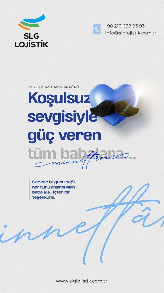 Koşulsuz sevgisiyle güç veren tüm babalara minnettarız!
Gecesini gündüzüne katan, yolu da yükü de hafifleten tüm babaların gününü sevgi ve saygı ile kutluyoruz.

#Babalargünü #SLGLojistik #Güventaşırız #Lojistik #Kutlama
.
slglojistik.com.tr / info@slglojistik.com.tr
