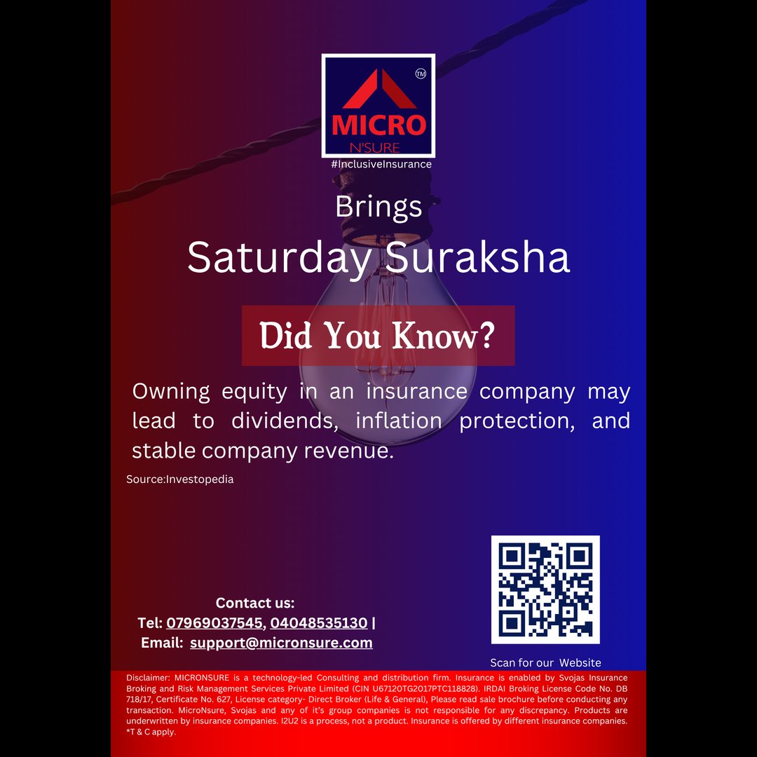 MicronSure's tweet image. SATURDAY SURAKSHA!

Every Saturday, MicroNsure brings you intriguing insurance-related facts in our "DID YOU KNOW?" segment.

Stay tuned, because knowledge is your greatest policy!

#SaturdaySuraksha #DidYouKnow #InsuranceFact #FinancialPlanning