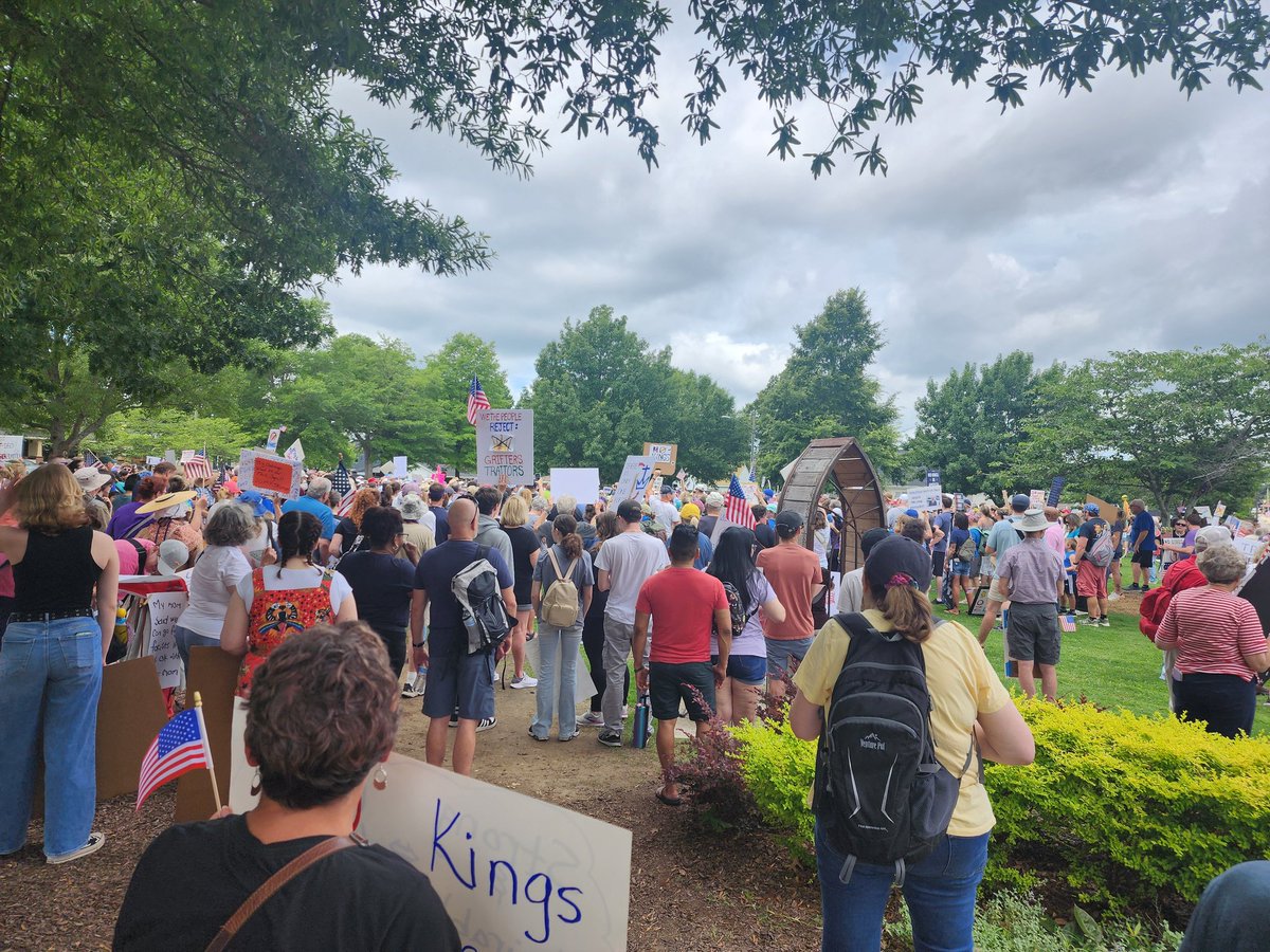 #NoKingsDay Clayton, NC, in bright red Johnston County, NC. Huge. Loud. Patriotic. Energized.