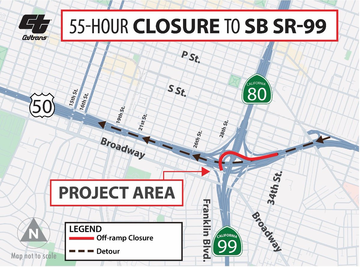 Caltrans District 3 (@caltransdist3) on Twitter photo REMINDER: Westbound US 50 to southbound 99 in <a href="/TheCityofSac/">City of Sacramento</a> is closed this weekend as part of the "Fix50" project for pavement work. Use I-5 as an alterternate route. It's scheduled to reopen at 5 a.m. Monday. REMINDER: Westbound US 50 to southbound 99 in <a href="/TheCityofSac/">City of Sacramento</a> is closed this weekend as part of the "Fix50" project for pavement work. Use I-5 as an alterternate route. It's scheduled to reopen at 5 a.m. Monday.
