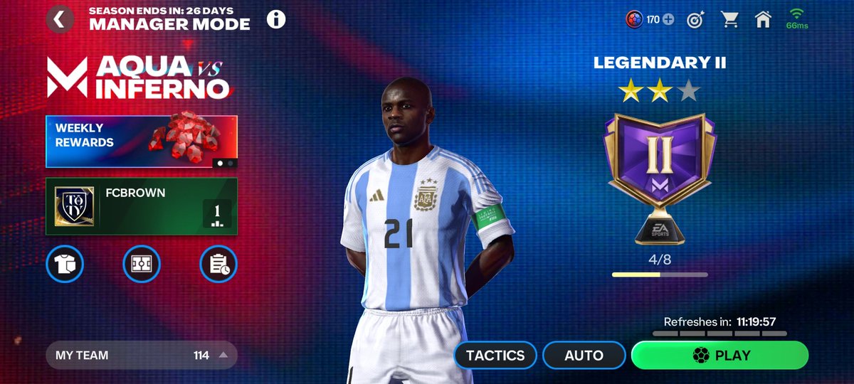 Divison Rivals is glitched. I reached FC Champion in manager mode, and you can see that on the leaderboard, but on the manager mode page, I am on legendary 2 🙄