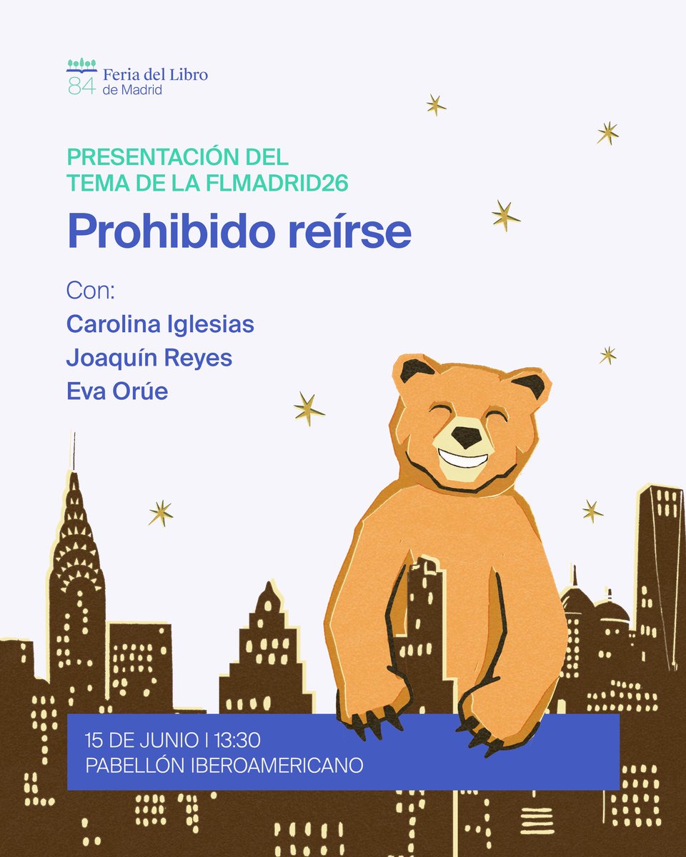 😶‍🌫️ Prohibido reírse… o tal vez no tanto.

📢 Mientras despedimos la #FLMadrid25, abrimos la puerta a lo que viene: mañana desvelaremos el tema de la #FLMadrid26.

Una pista: va a dar mucho juego.

#NuevaYorkIluminaLaFeria