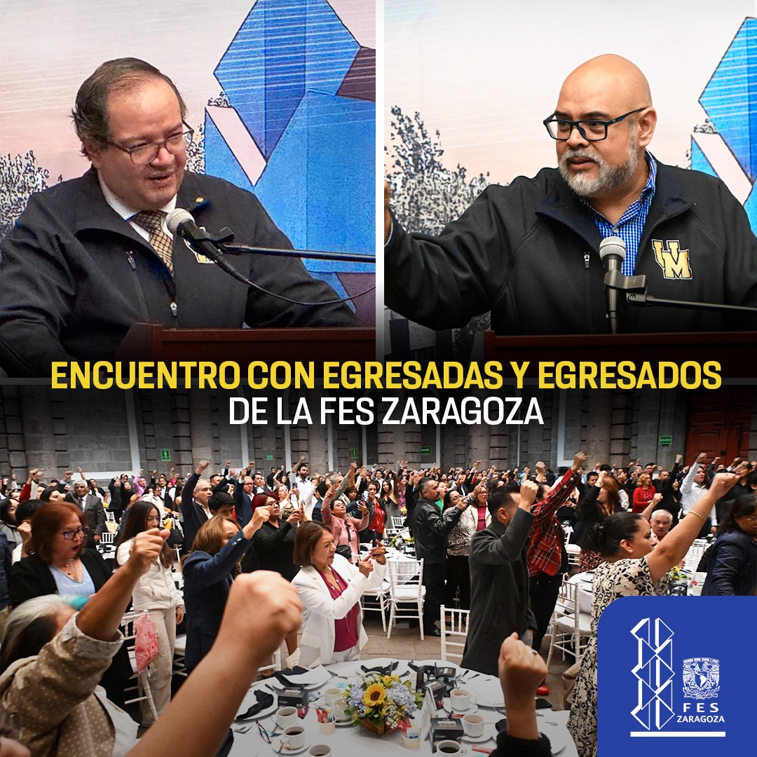 UNAM_MX's tweet photo. La Universidad reconoce el vínculo permanente con su comunidad, afirmó el #RectorLomelí al acompañar hoy a 500 #EgresadasEgresadosUNAM de la @unam_fesz en un desayuno conmemorativo en el @PalacioMineria, donde refrendó el compromiso universitario con la formación pública, científica y humanista.