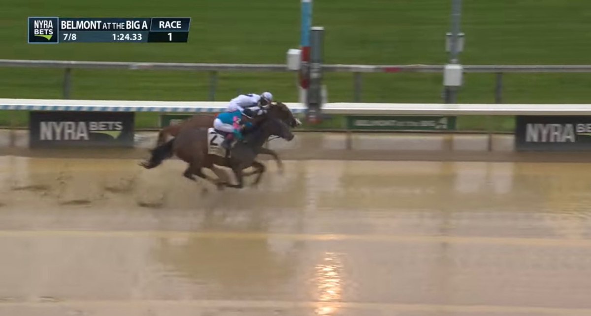 At the wire!! Farm House WINS @thenyra !! Congrats to <a href="/GoFinalFurlong/">Final Furlong Racing Stable</a> <a href="/LindaRiceRacing/">Linda Rice</a> 
racing and all connections on a great maiden breaking win! And thank you to <a href="/KendrickCarmou1/">Kendrick Carmouche</a> for an excellent ride!