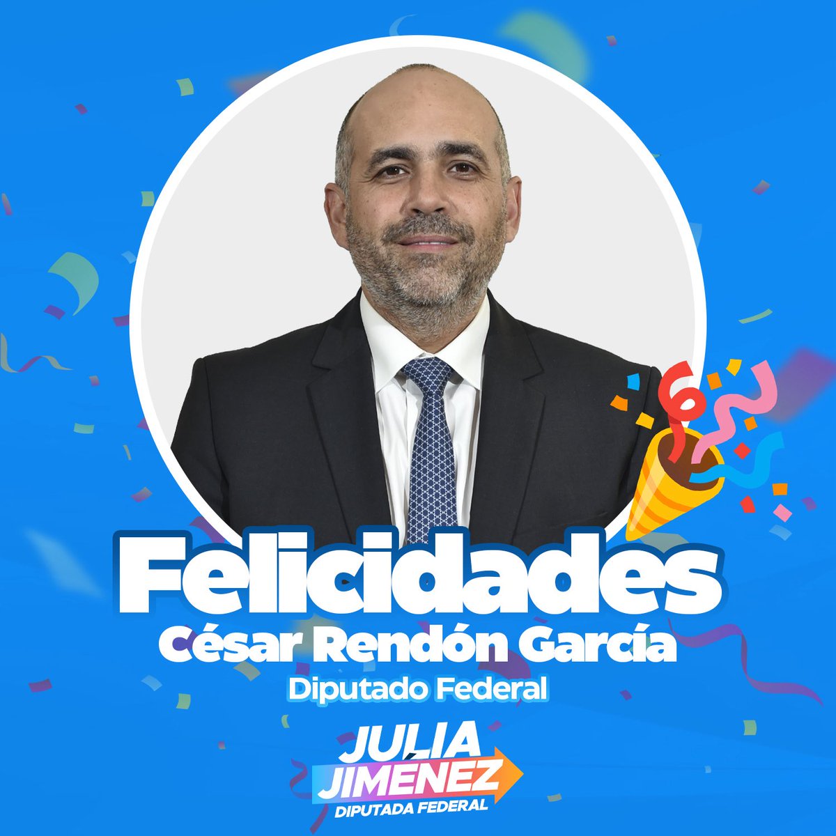 🎉 ¡Feliz cumpleaños compañero Diputado César Rendón García! Que este nuevo año de vida esté lleno de momentos hermosos, mucha salud y personas que sumen alegría a tu camino. Disfruta cada instante, ¡te lo mereces! 🎂💛✨
