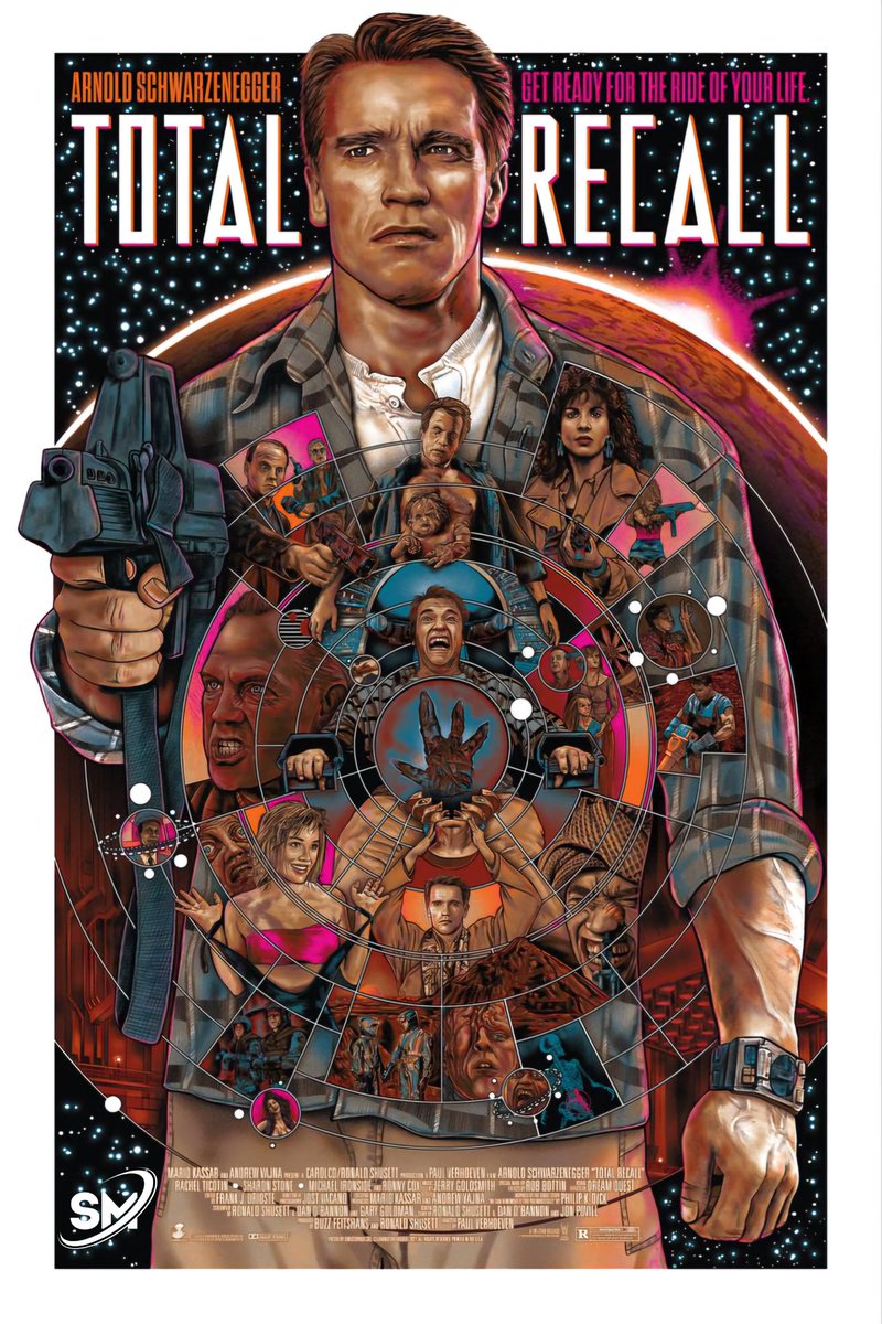 britmedia2000's tweet image. Total Recall 
(1990)

When a man goes in to have virtual vacation memories of the planet Mars implanted in his mind, an unexpected and harrowing series of events forces him to go to the planet

REF: SM/TOTRECALL90/CONCEPT/024
#TotalRecall #ArnoldSchwarzenegger #ConceptPoster