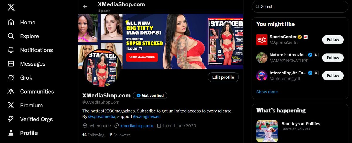 RogerTPipe's tweet photo. XMediaShop Launches Official X (Twitter) Account – Follow Us Now! 

https://t.co/ZDntlWa9UT

@XMediaShopCom, @xposdmedia, @camgirlvixen, @pixelbabespr https://t.co/OfhpSgOE1M