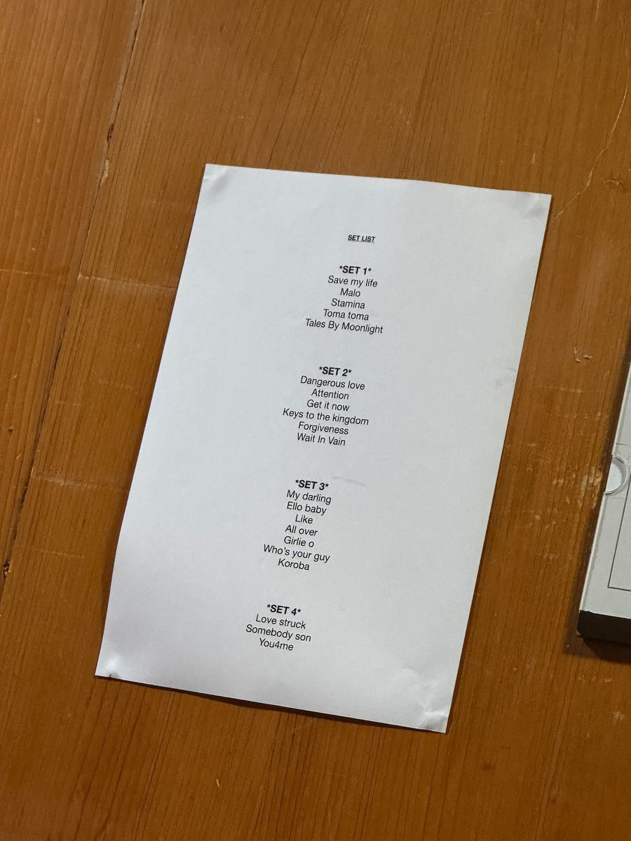 Set List ❤️❤️