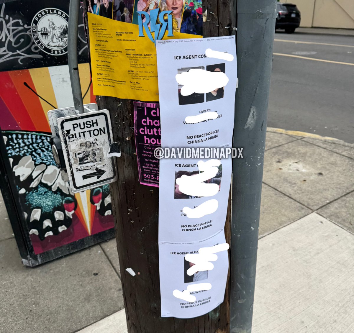 davidmedinapdx's tweet image. 🚨 BREAKING: Flyers are being posted around Portland, Oregon that are doxxing ICE agents. Flyers include ICE agents’ name, picture, and home address.

I will be ripping every single one down when I see it.