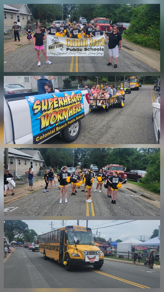 Colonial Beach Public Schools (@cbpsnews) on Twitter photo CBPS represented in the Potomac Festival Parade at The Beach. Thank you, cheer team, transportation, School Board Office, and Staff for a great showing. A special thank you to Mrs. Megan Farmer for your lead. <a href="/DrFelixAddo1/">Dr. Felix Addo</a> <a href="/k2blewis/">Dr. Kimbrelle Barbosa Lewis</a> <a href="/drsarahschmidt/">drsarahschmidt</a> CBPS represented in the Potomac Festival Parade at The Beach. Thank you, cheer team, transportation, School Board Office, and Staff for a great showing. A special thank you to Mrs. Megan Farmer for your lead. <a href="/DrFelixAddo1/">Dr. Felix Addo</a> <a href="/k2blewis/">Dr. Kimbrelle Barbosa Lewis</a> <a href="/drsarahschmidt/">drsarahschmidt</a>
