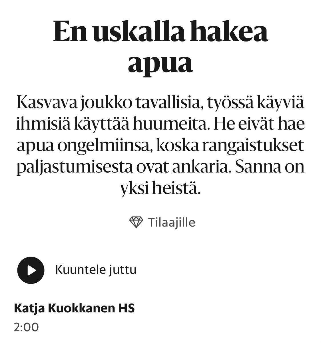 Miten tilastoja voidaan kaunistaa? 

Olen puhunut rumien lukujen kohdalla tästä paljon. Vastaus on: kun apua haetaan, hoitoa saadaan ja rumat luvut tulevat näkyviksi ja ne päätyvät tilastoihin asti. Vain siten ilmiön laajuus voidaan ymmärtää. Lukusuositus <a href="/hs/">秋雨</a> jutulle. #rumatluvut