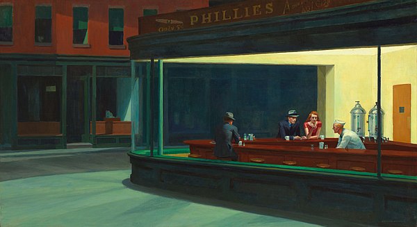 X_ArtGallery's tweet image. Edward Hopper - Nighthawks