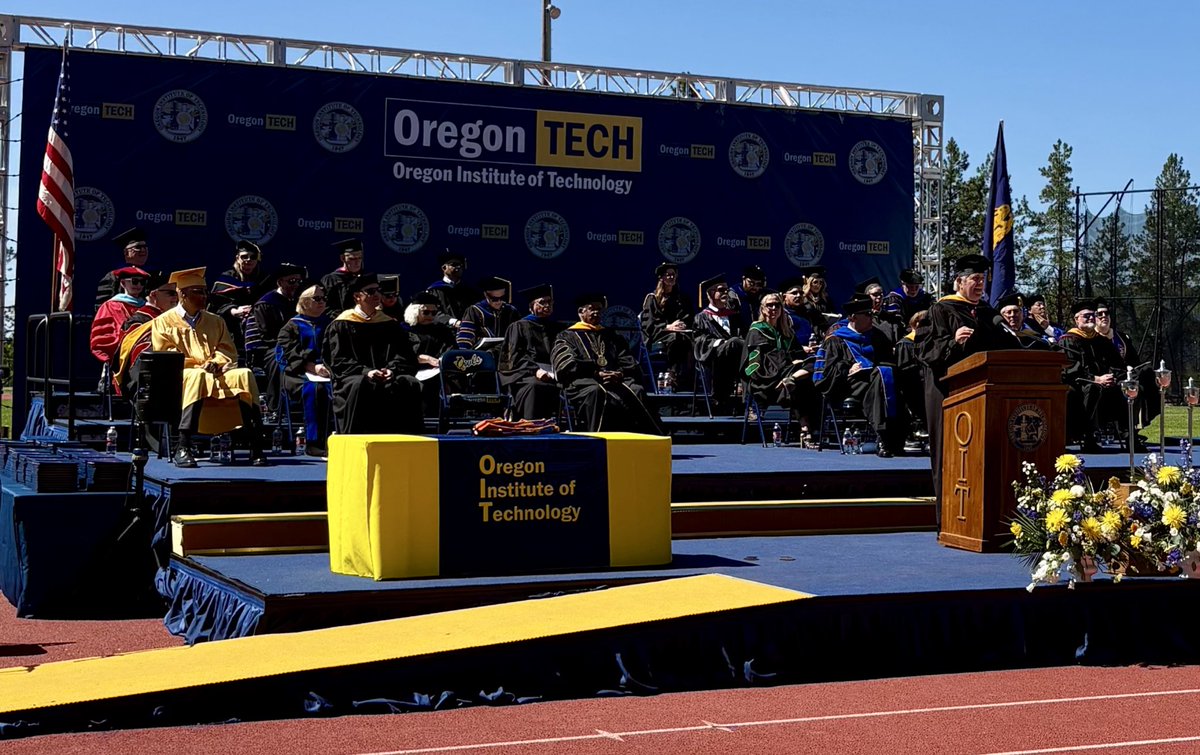 RepBentz's tweet image. Thank you to the Oregon Institute of Technology for the honor to speak and deliver today’s commencement address to the Class of 2025 in Klamath Falls. Thank you for the invitation from President Nagi Naganathan. It was an honor to celebrate the achievements and hard work of…