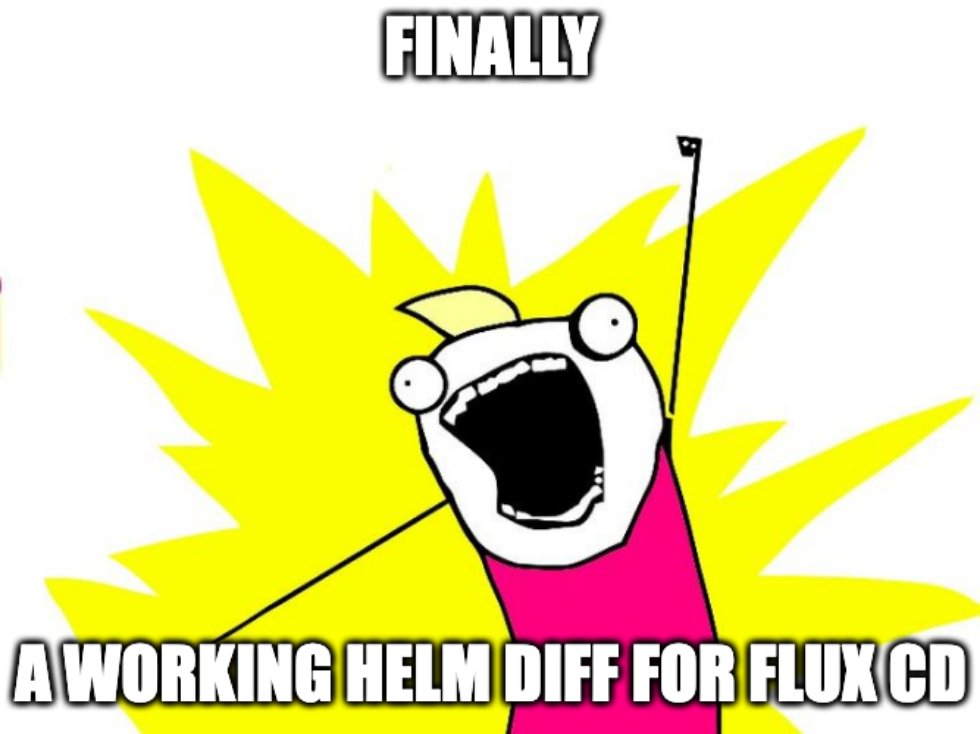 Andrei Kvapil (@kvaps) on Twitter photo By the way, if anyone's at a loose end this weekend:
We've just released a tool which can perform helm diff for <a href="/fluxcd/">Flux Project</a>. An official announcement with a description of our development flow, is coming soon.
Until then, have a play:
github.com/cozystack/cozy… By the way, if anyone's at a loose end this weekend:
We've just released a tool which can perform helm diff for <a href="/fluxcd/">Flux Project</a>. An official announcement with a description of our development flow, is coming soon.
Until then, have a play:
github.com/cozystack/cozy…