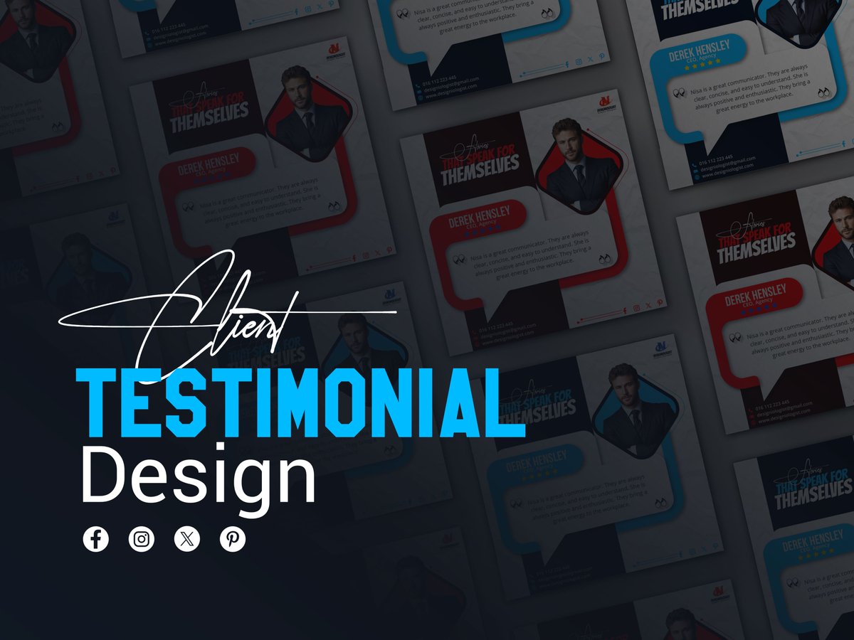 DesigNiologist's tweet photo. Sleek and Modern Client Testimonial Design
π© Feel free to DM for collaboration or design inquiries.
Dm: 01602713564
E-mail: designiologist@gmail.com
#GraphicDesign #TestimonialDesign #ClientFeedback #clientdesign #clienttestimonial #clientreview #crative #designiologist https://t.co/0FJzLUKRc8