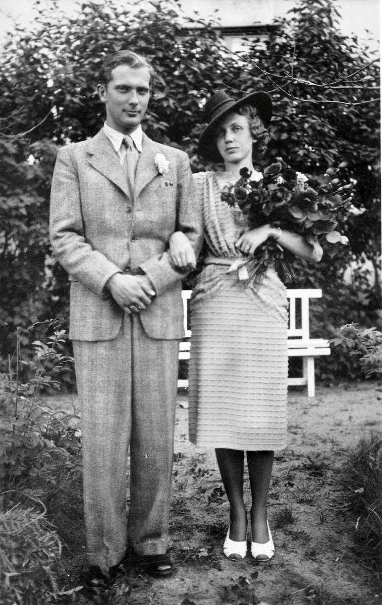 EerikNKross's tweet photo. 85 years ago today, on June 14, 1941, around 10,000 Estonians — including 10% of Estonia’s Jewish population — were arrested and deported to Siberia in cattle cars by the occupying Soviet army. Sixty percent of them perished. Today, this continues in occupied parts of Ukraine. When is never again?
Below: My father's wedding photo from 1940, and another of him with his then-wife in Krasnoyarsk Krai in 1953, after surviving the GULAG.