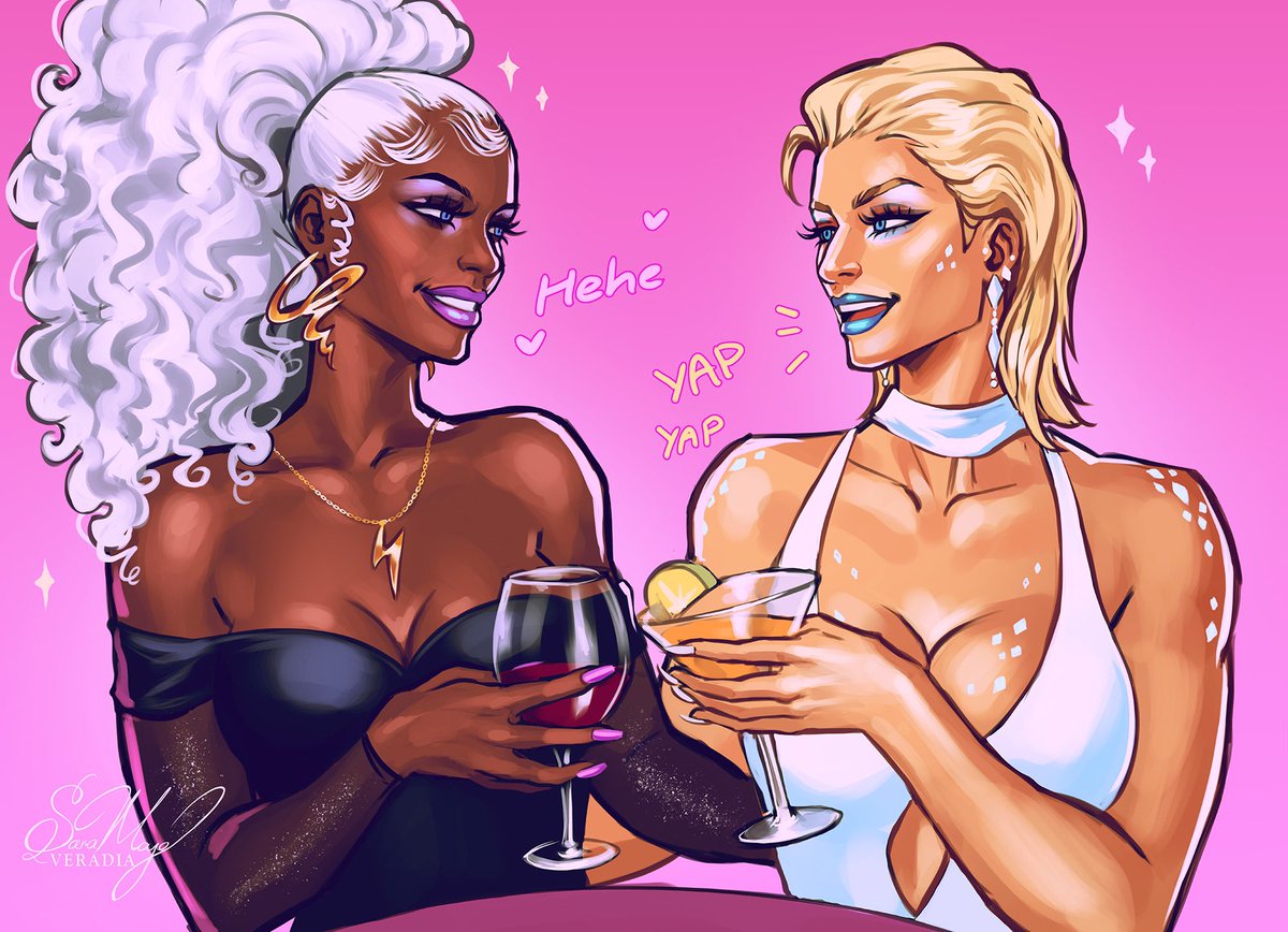 Veradia_'s tweet image. Ororo and Emma girls night ππΈπ