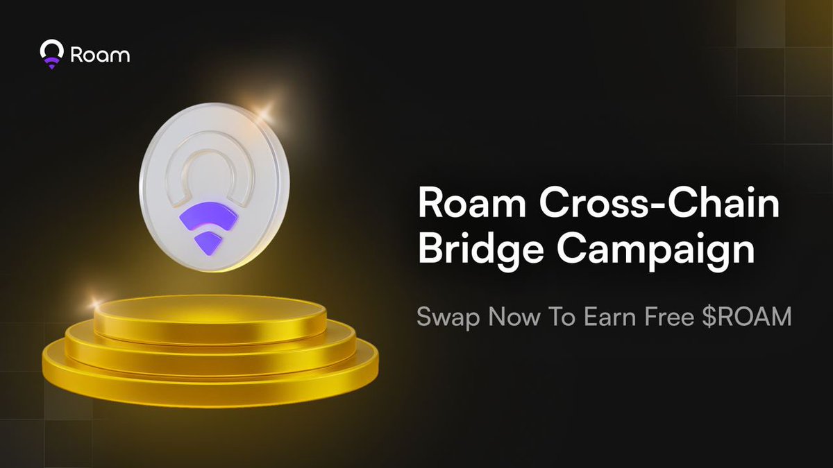 Roam Cross-Chain Bridge Campaign is ON

Hey $ROAM holders! Ready to boost your $ROAM?

Simply bridge 50+ $ROAM from Solana to BSC at swap.weroam.xyz and hold them in your wallet.

100 lucky addresses will each win an extra 50 $ROAM.

⏳ Ends: June 16, 2025 at 24:00