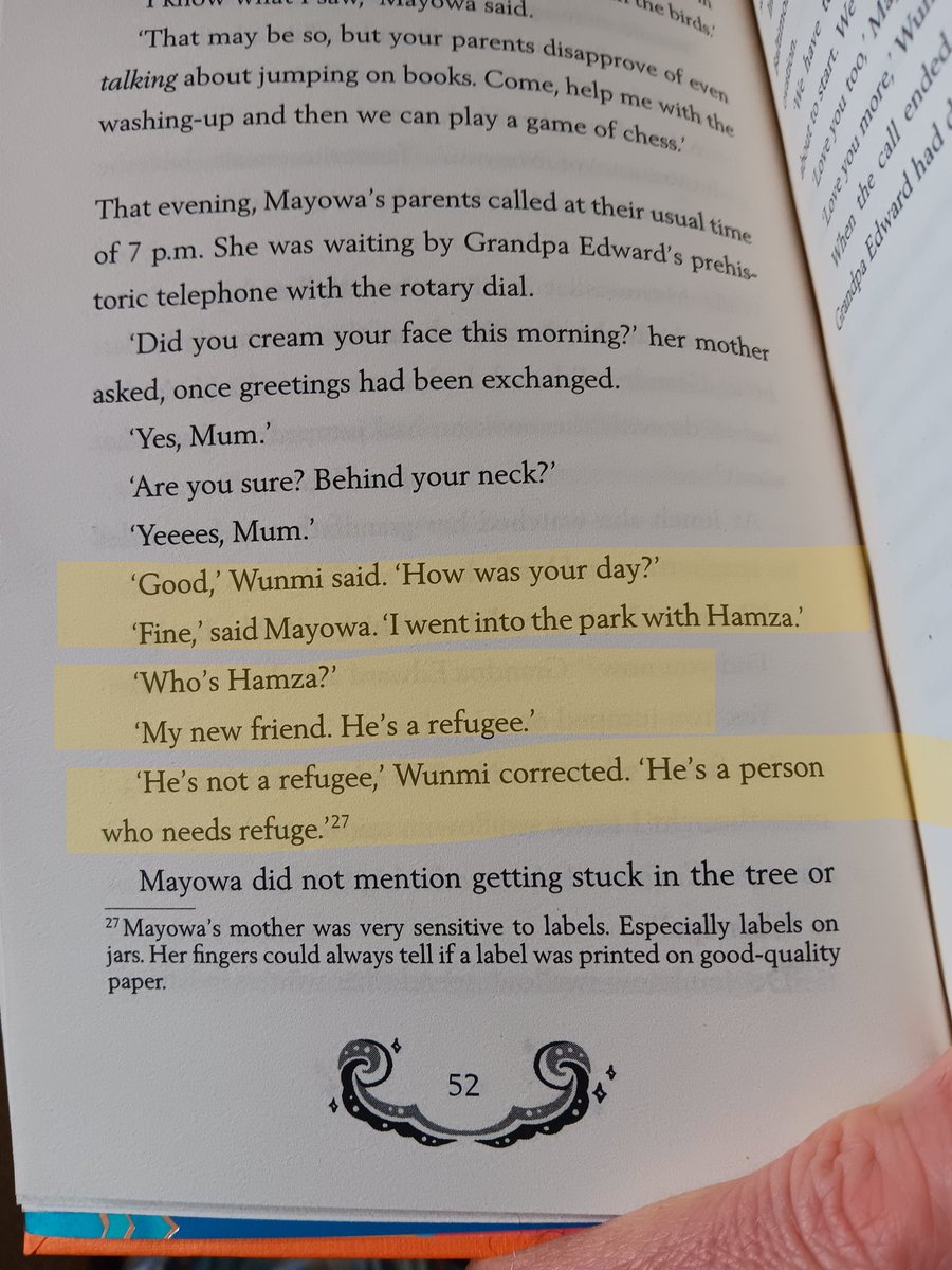 NeillWalker1's tweet image. " He's not a refugee, he's a person who needs refuge".
I won't forget that sentence, brilliantly reframing perspective to see a person, not a label.
Mayowa & The Sea of Words by Chibundu Onozu, the Waterstones Children's Book of the Month for June.