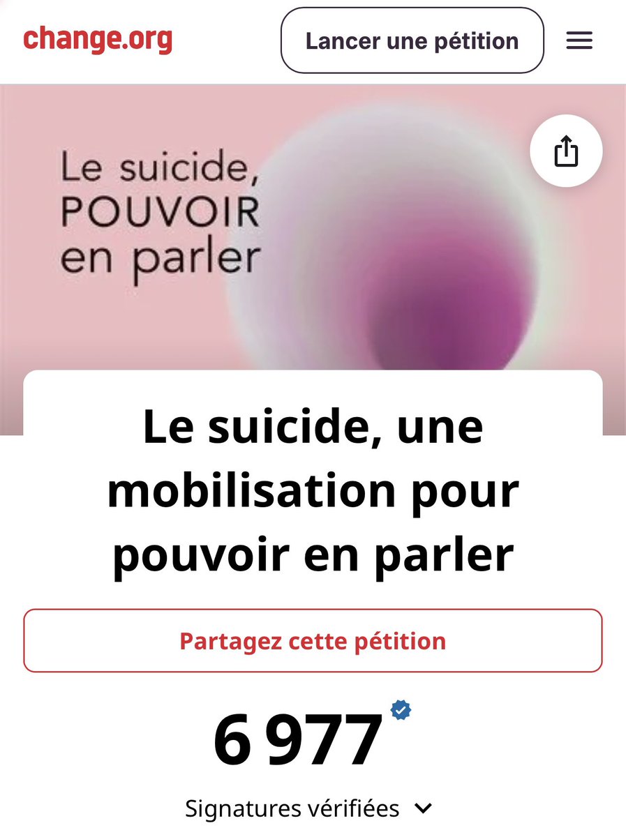 Ce réseau est-il magique ?
Arriverons-nous à 7000 signatures de soutien avant la fin du WE ? 🤞🤞🤞

change.org/p/le-suicide-u…