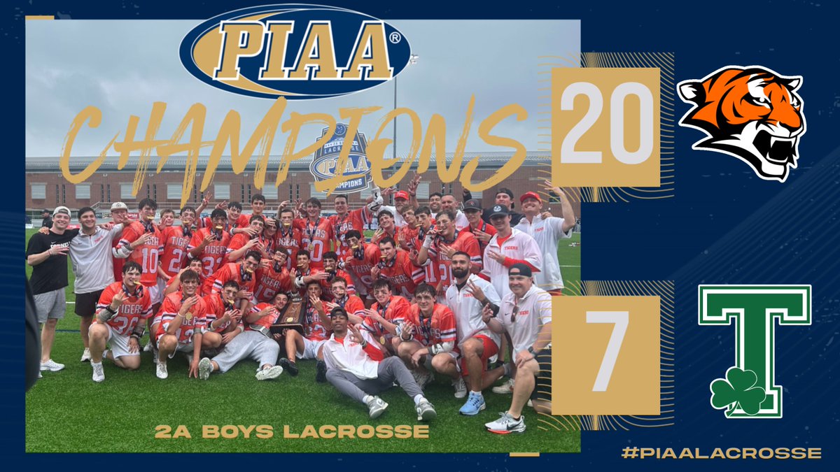 #PIAALacrosse

Marple Newtown defeated Trinity, 20-7 to become the 2025 PIAA 2A Boys Lacrosse Champions!