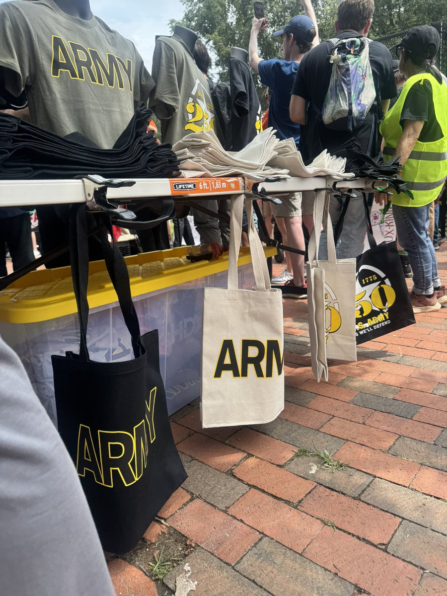 JamesPhill21687's tweet photo. Army and MAGA merch put up in the park https://t.co/o9XorOE1n9