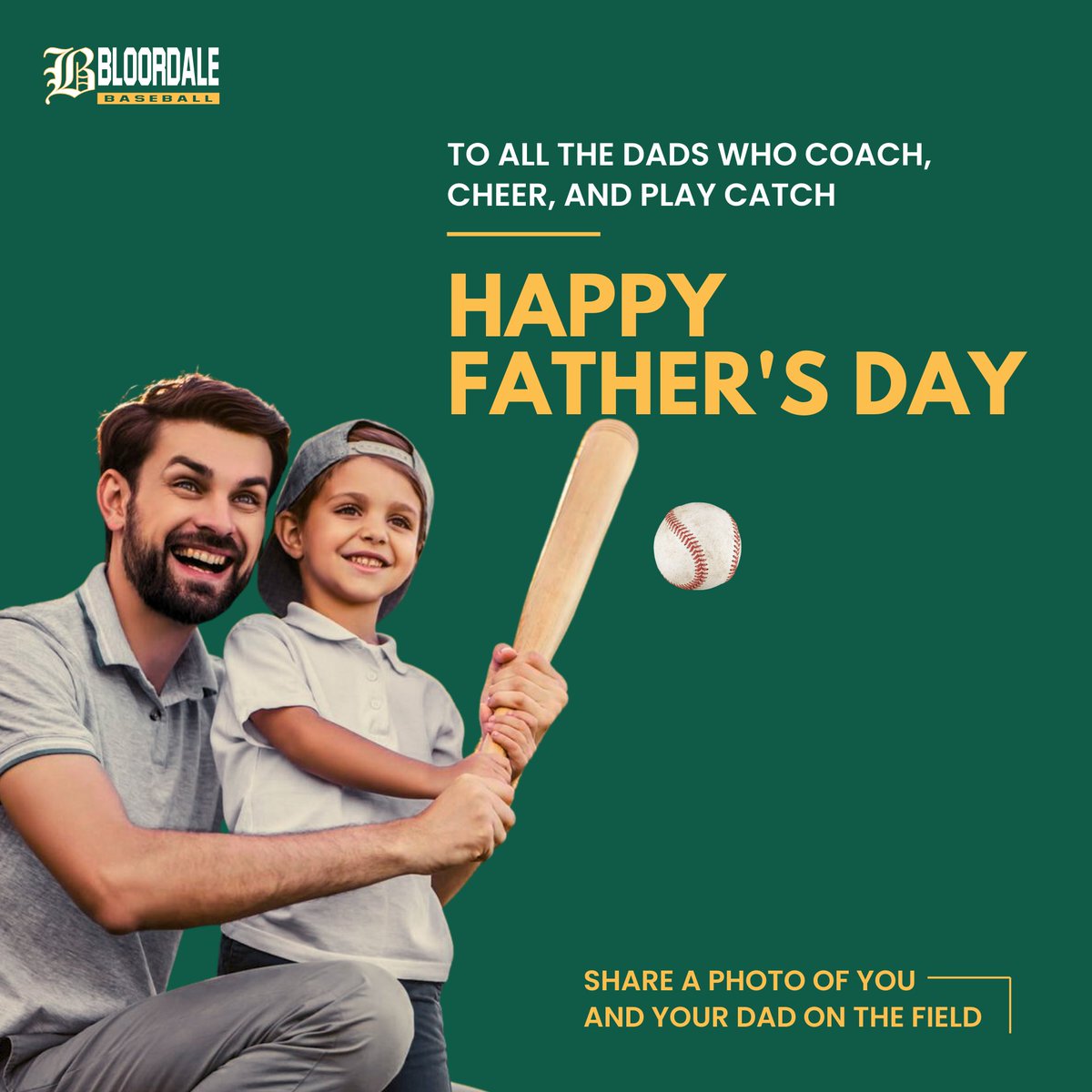 Happy Father’s Day to the dads who coach, cheer &amp; share the love of the game! Celebrate the unforgettable plays &amp; heartfelt cheers. Share your favorite baseball moment with Dad!

#FathersDay #BaseballFamily #BloordalePride #GameDayMemories