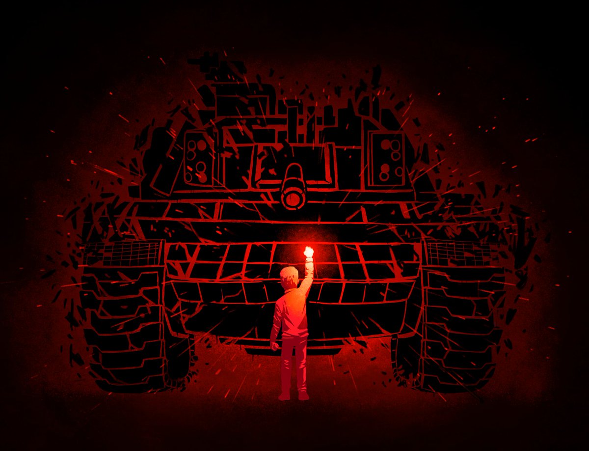 Project_R3V's tweet photo. (1/2) "...Red, our swords."

#Art #ArtFotPalestine #FarisOdeh #FreePalestine https://t.co/sDAYzSsYZk