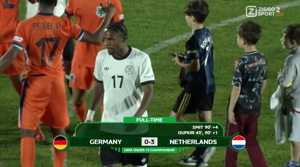 foet247europa's tweet photo. FT Germany 0 Netherlands 3. #GERNED #U19EURO https://t.co/NA0MFoPhCX