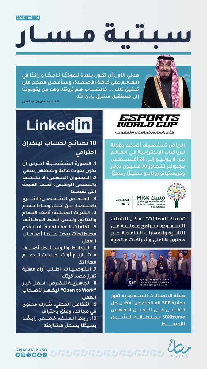 #سبتية_مسار لهذا الاسبوع

#مبادرة_مسار