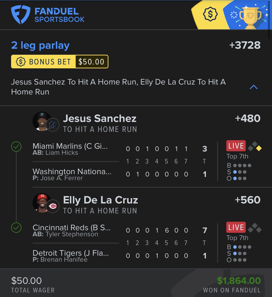 JeffBooyah (@jeffbooyah25) on Twitter photo BOOYAH ✅ 💰 💣
Nice lil start to this Saturday! Elly you may have finally made out of the doghouse with me lol
All possible from data from the various 🐐’s at <a href="/Baseline_Bets/">Baseline Bets</a>
Tap in ⬇️ LFG!
whop.com/baseline-bets/ BOOYAH ✅ 💰 💣
Nice lil start to this Saturday! Elly you may have finally made out of the doghouse with me lol
All possible from data from the various 🐐’s at <a href="/Baseline_Bets/">Baseline Bets</a>
Tap in ⬇️ LFG!
whop.com/baseline-bets/